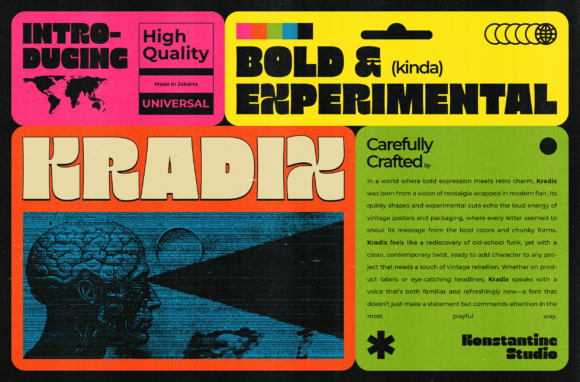Kradix: The Bold Retro Display Font for Makers