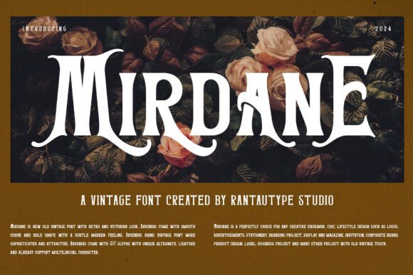 Mirdane: The Vintage Display Font for Authentic Brand Identity